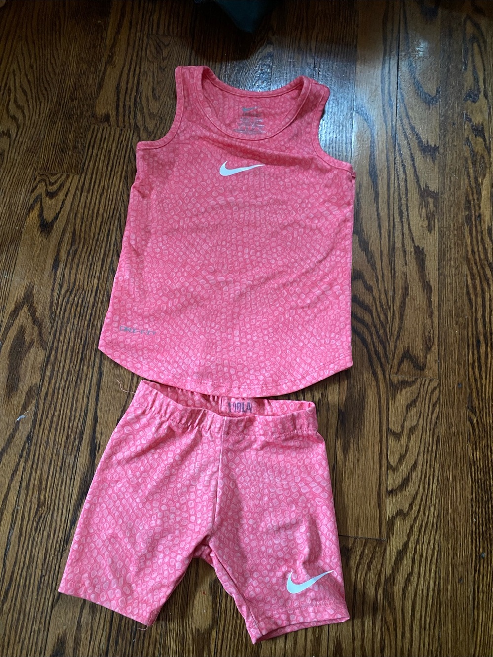 Nike Girls' Pink Athletic Tank Top & Bike Shorts Set
